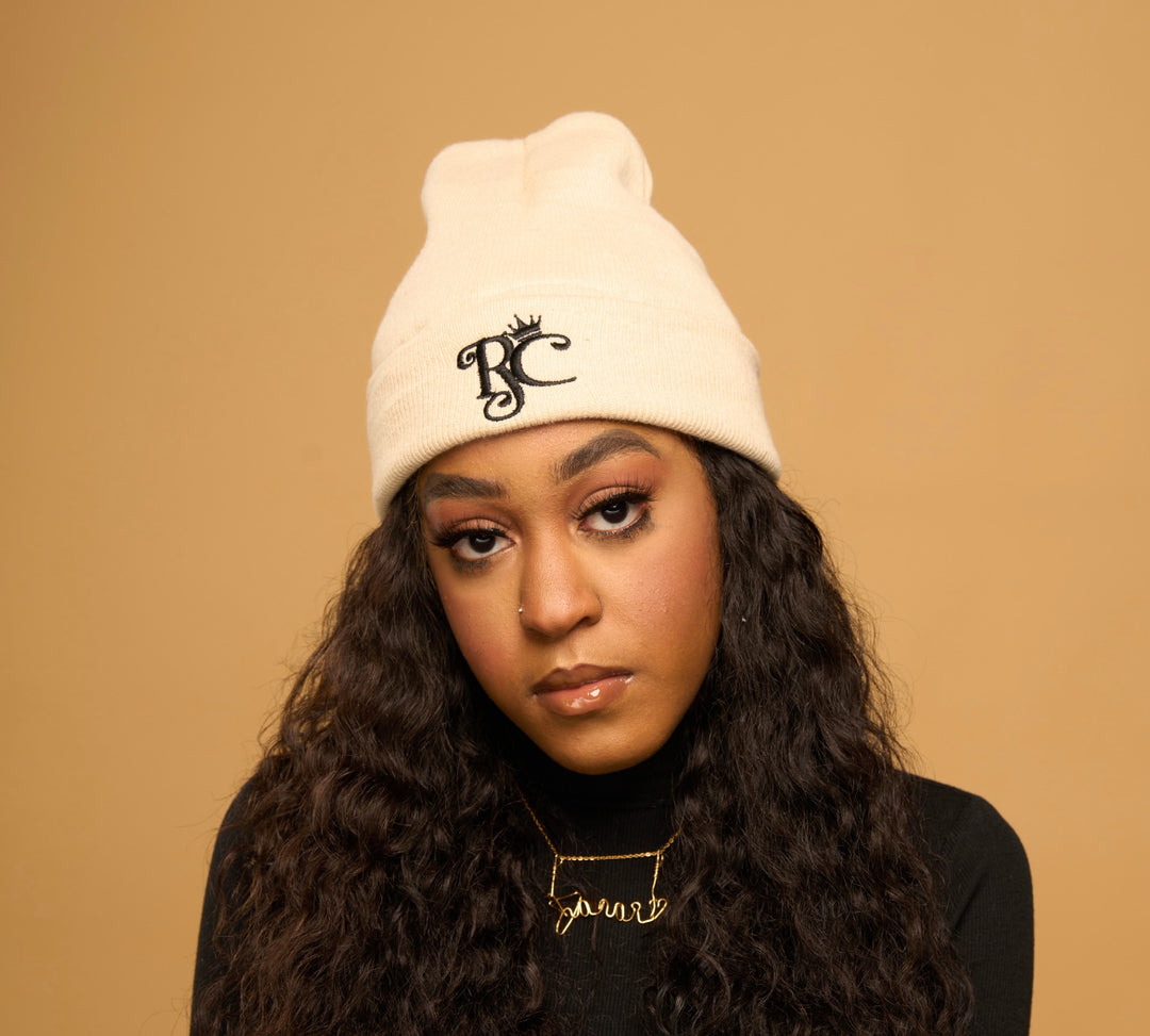 cream satin lined beanie