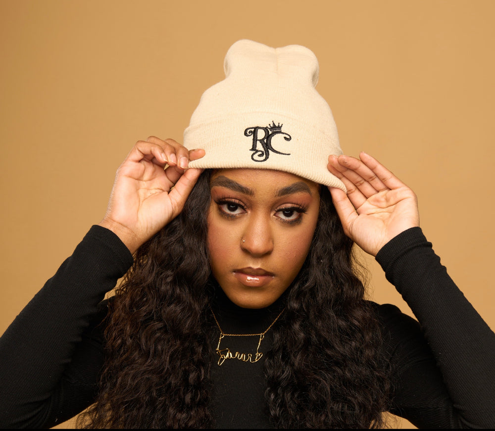 cream satin lined beanie