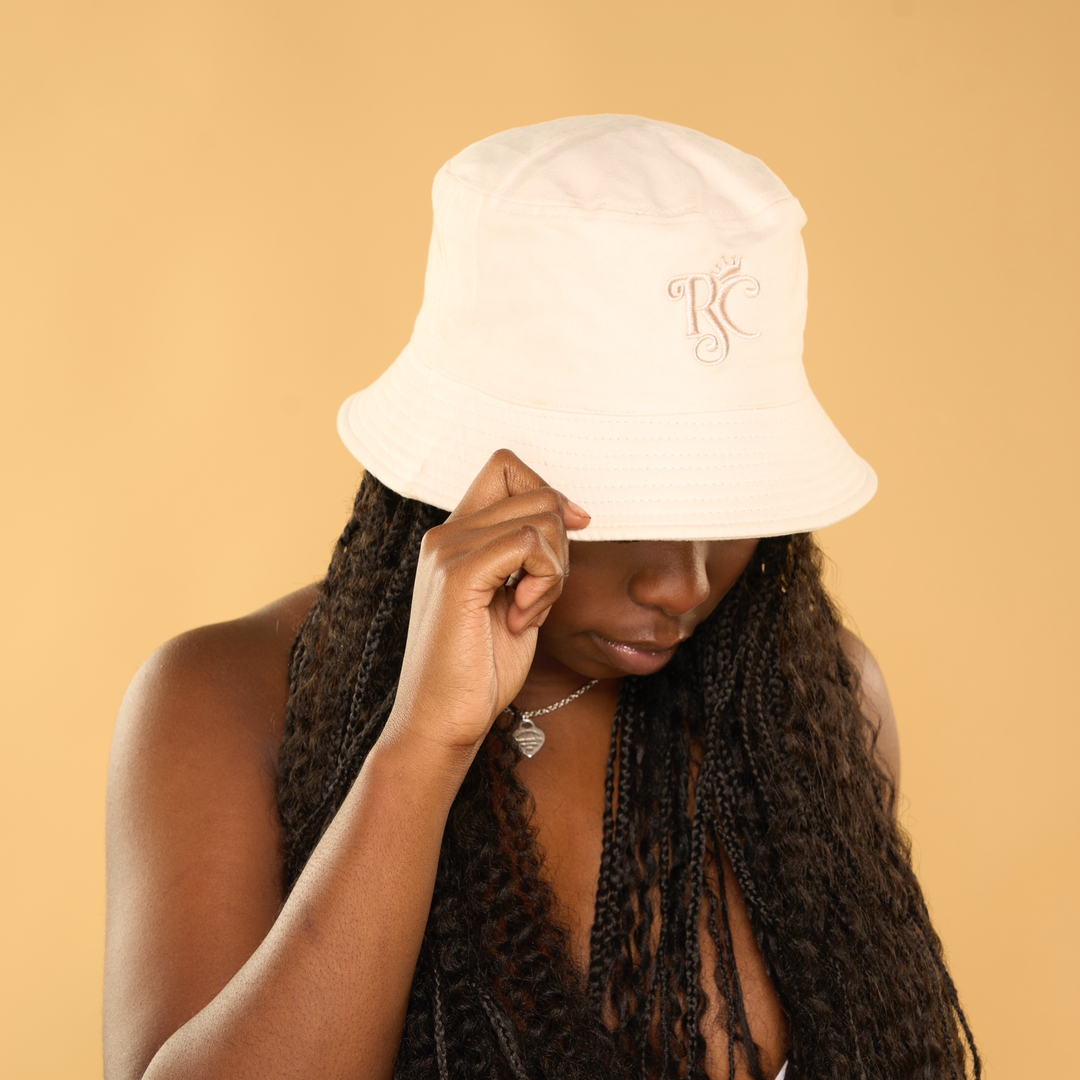 cream satin lined bucket hat