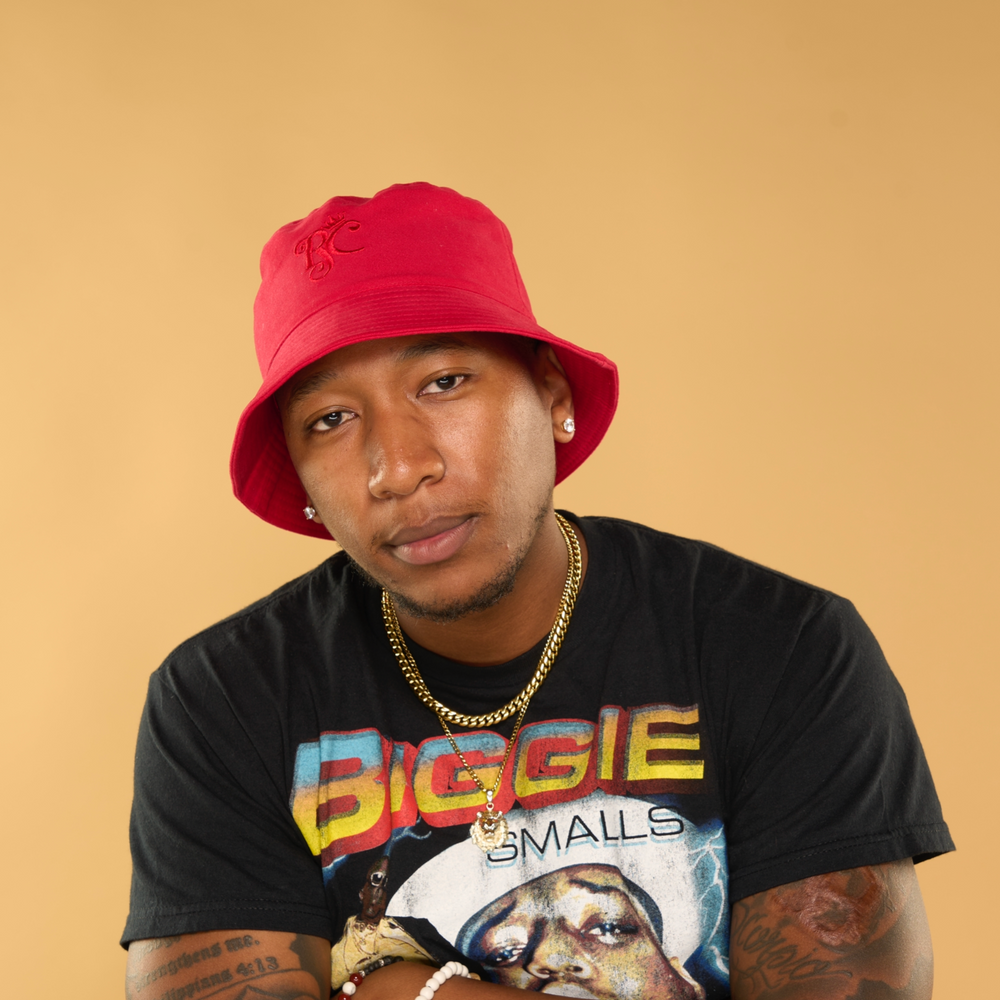 red satin lined bucket hat