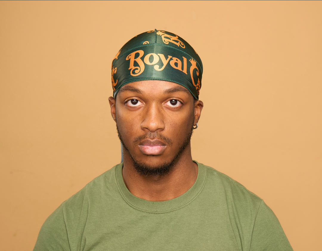 green and orange silk durag