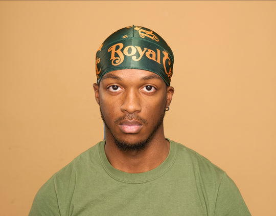 green and orange silk durag
