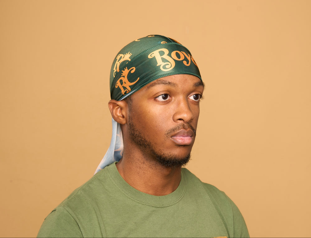 green and orange silk durag