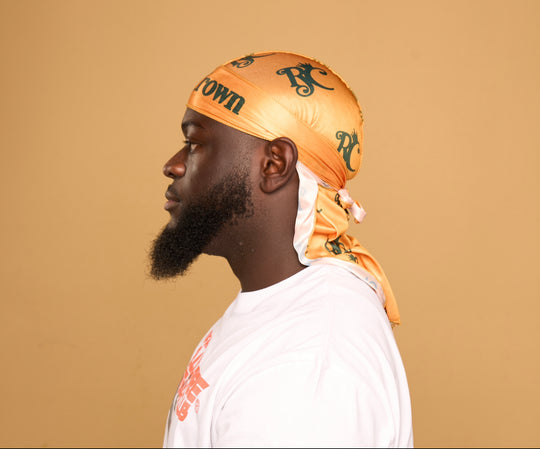orange and green silk durag