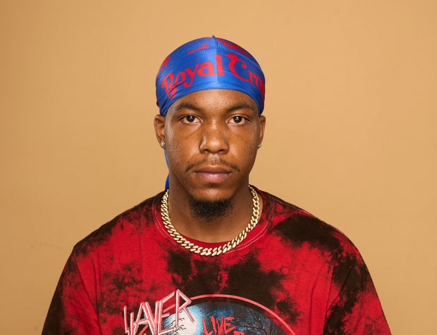 blue and red silk durag