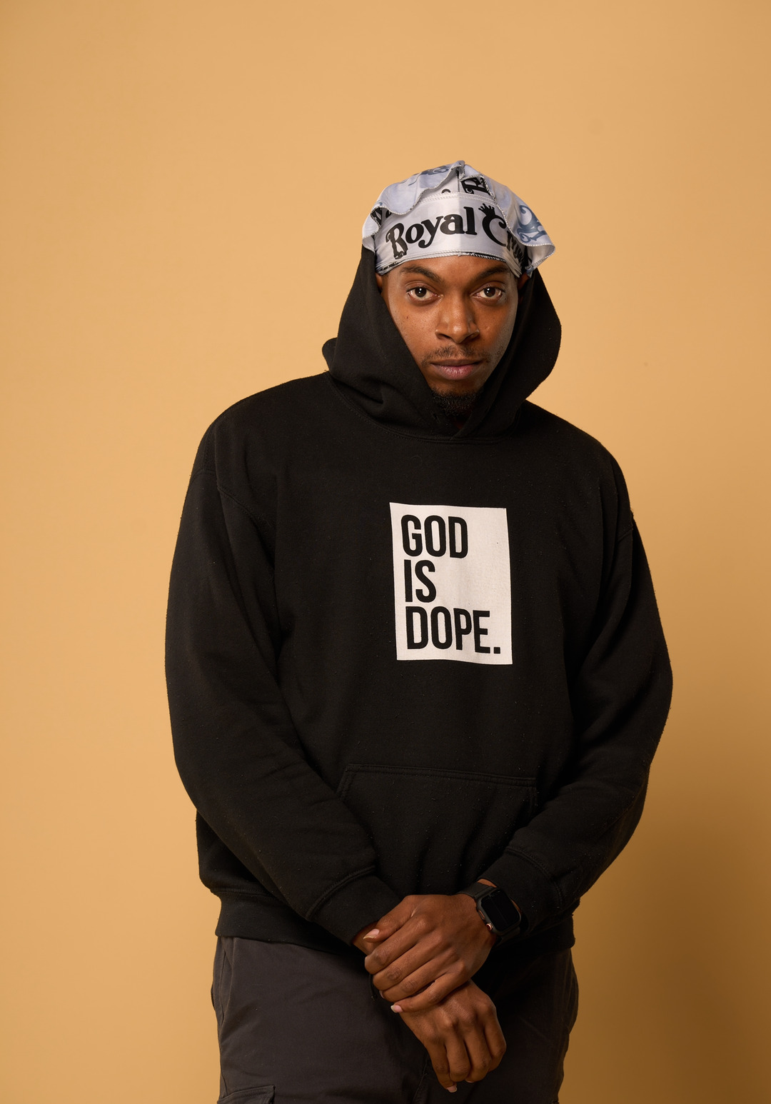 silver and black silk durag