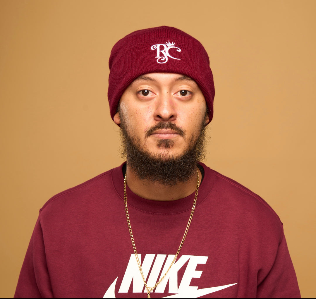 wine satin lined beanie