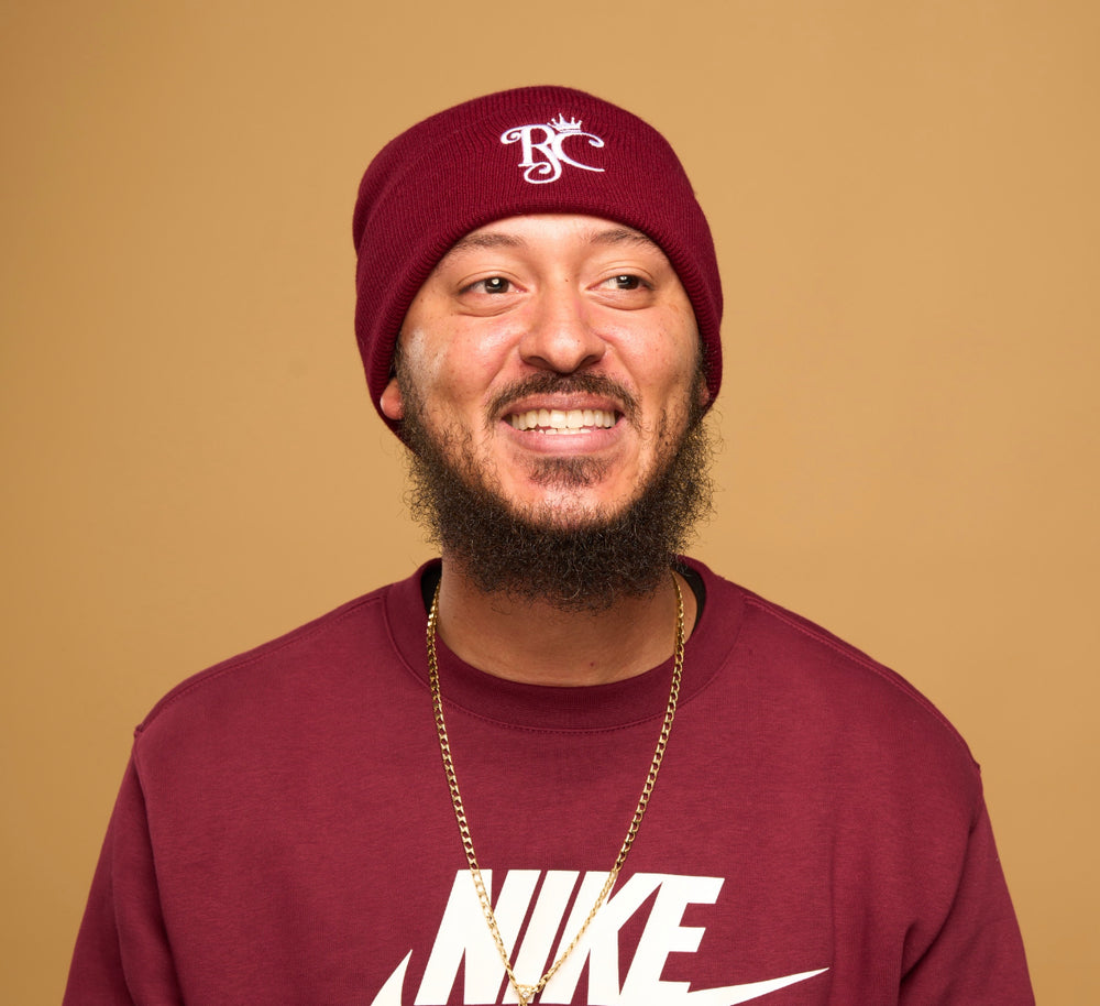 wine satin lined beanie