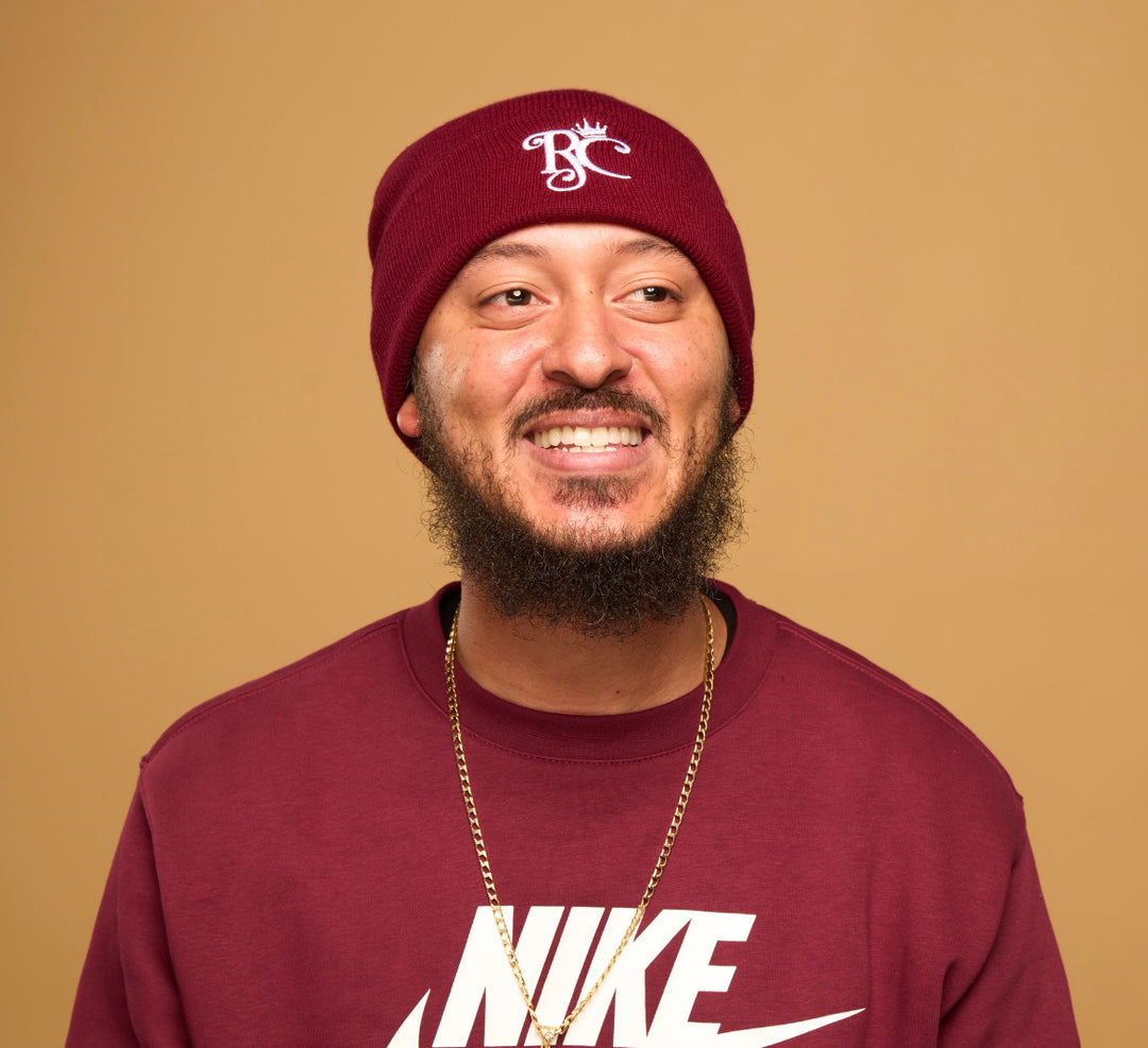 wine satin lined beanie