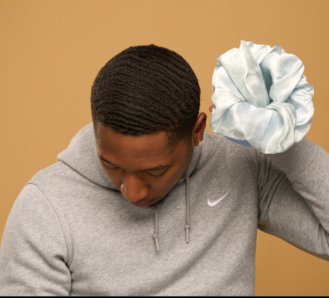 baby blue satin lined beanie
