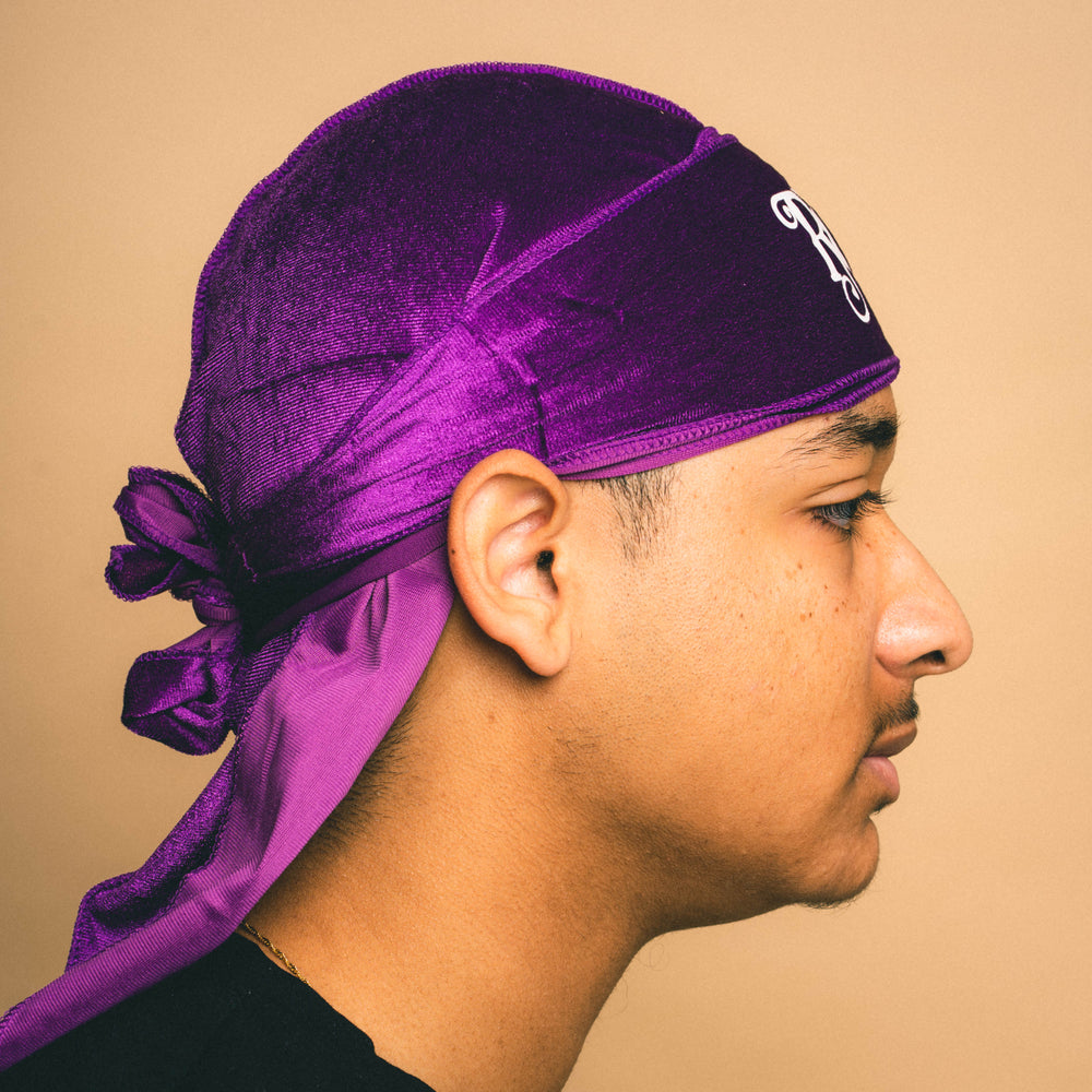 Purple Royal Crown Velvet Durag