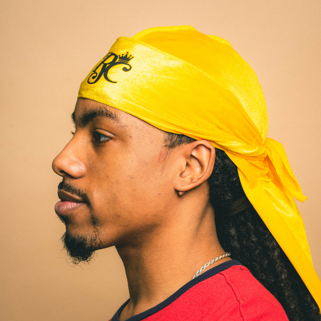 Yellow Royal Crown Velvet Durag