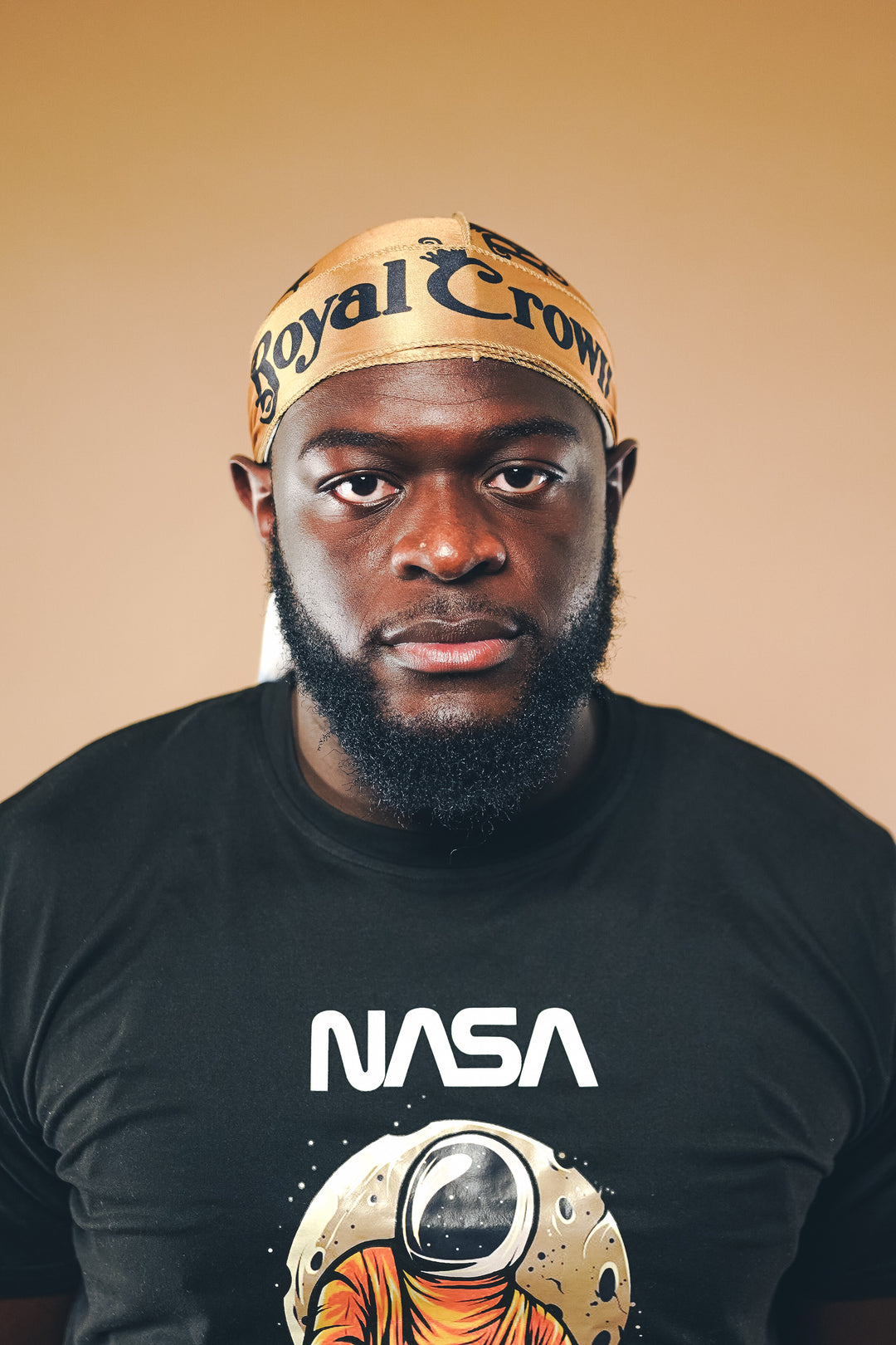 gold and black silk durag