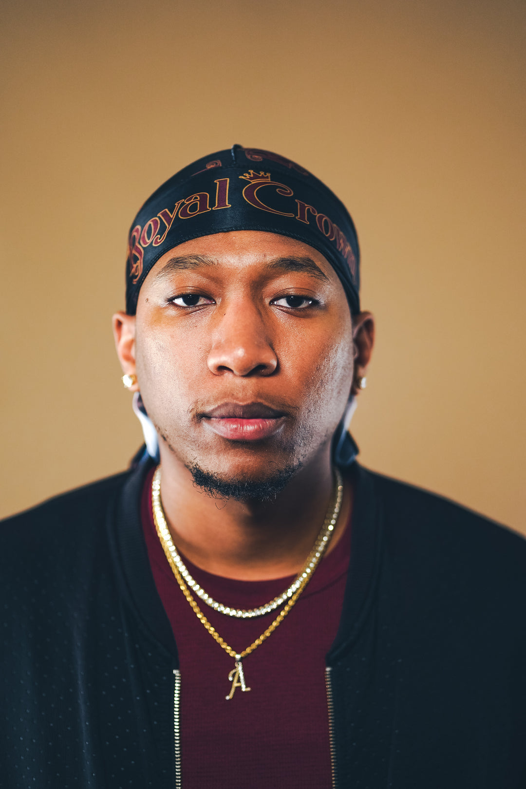 black and maroon silky durag