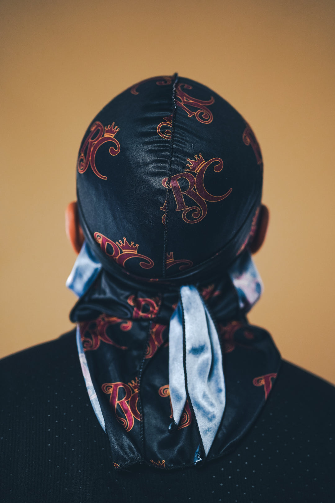 black and maroon silky durag