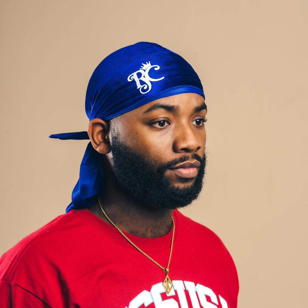Royal Blue Royal Crown Velvet Durag