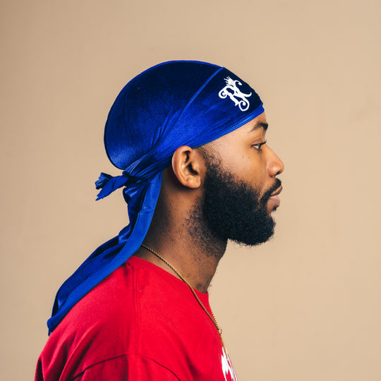Royal Blue Royal Crown Velvet Durag