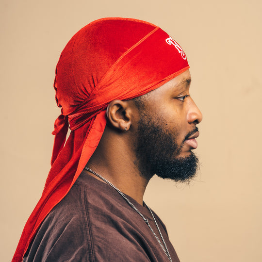 Red Royal Crown Velvet Durag