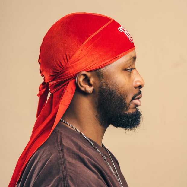 Blood Red Silky Durag – Crown Deluxe